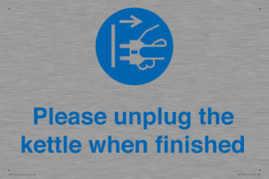Please unplug the kettle when finished